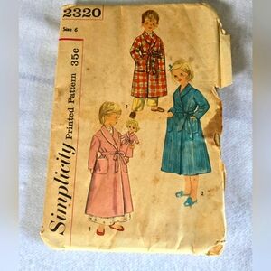 Vintage 80s boy and girl housecoat sewing patterns